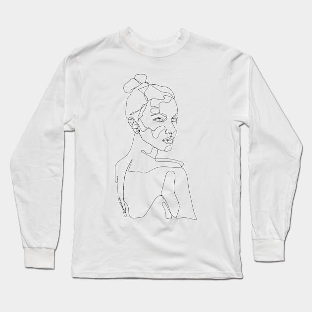 Line - Art Woman Long Sleeve T-Shirt by Arts-Y